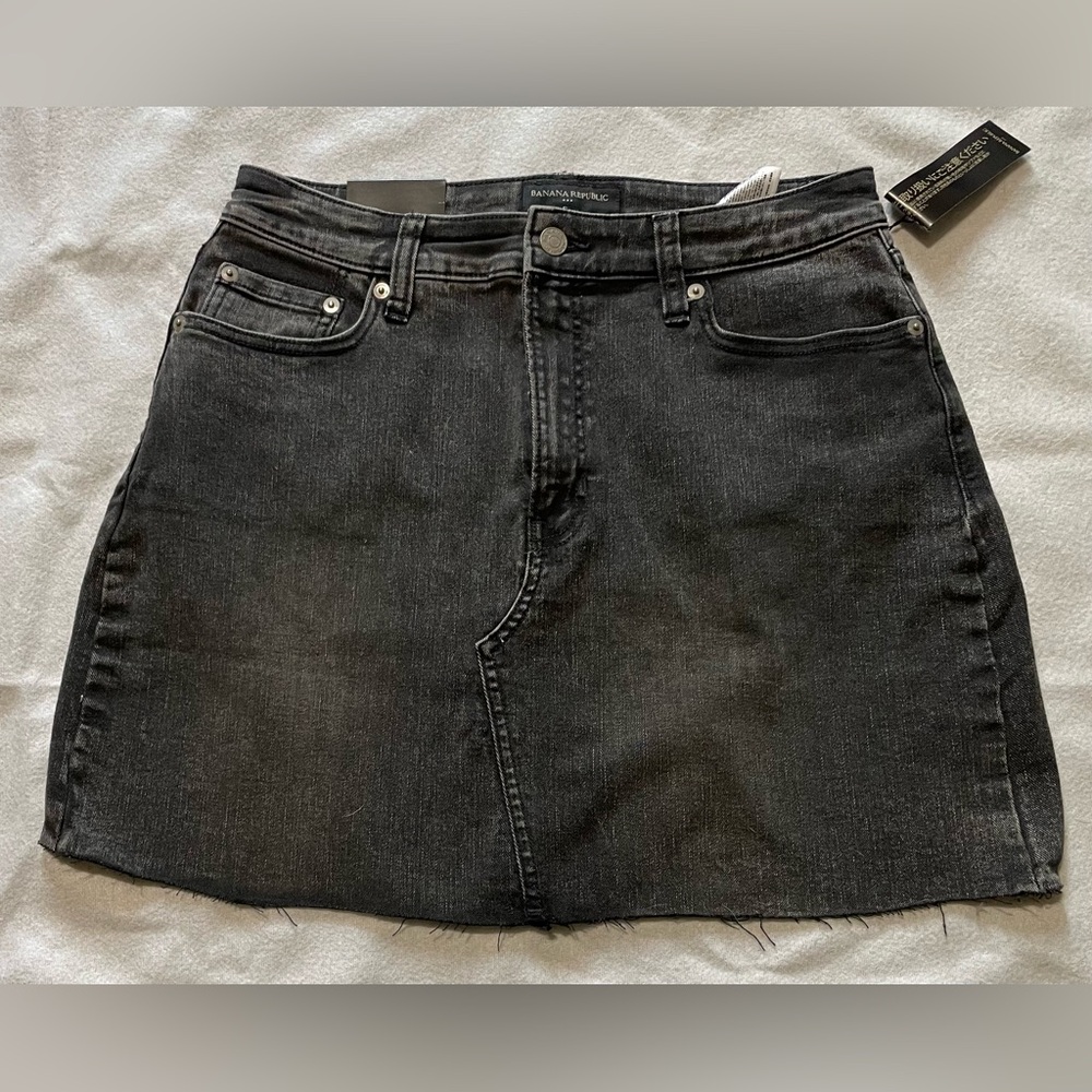 Banana Republic Black Denim Mini Skirt